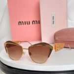 Miu Miu Cat-Eye Sunglasses | Elegant Upturned Frame Metal UV400 Protection