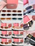 Miu Miu Slim Cat-Eye Sunglasses | Metal Frame Vintage Style UV400 Protection