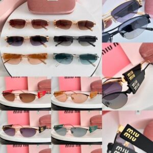 Miu Miu Slim Cat-Eye Sunglasses | Metal Frame Vintage Style UV400 Protection