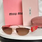 Miu Miu Slim Cat-Eye Sunglasses | Metal Frame Vintage Style UV400 Protection