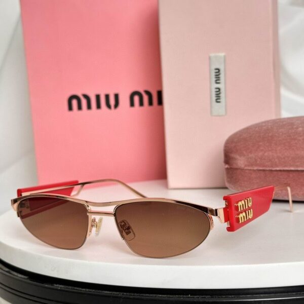 Miu Miu Slim Cat-Eye Sunglasses | Metal Frame Vintage Style UV400 Protection