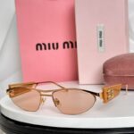 Miu Miu Slim Cat-Eye Sunglasses | Metal Frame Vintage Style UV400 Protection