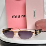 Miu Miu Slim Cat-Eye Sunglasses | Metal Frame Vintage Style UV400 Protection