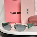 Miu Miu Slim Cat-Eye Sunglasses | Metal Frame Vintage Style UV400 Protection