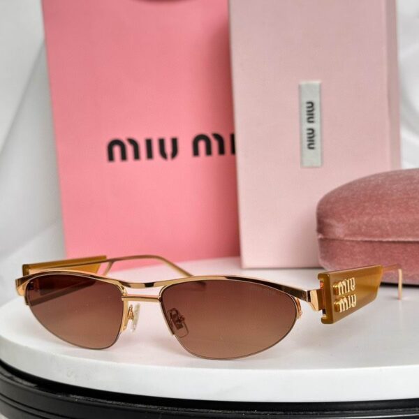 Miu Miu Slim Cat-Eye Sunglasses | Metal Frame Vintage Style UV400 Protection