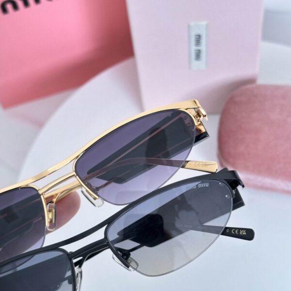 Miu Miu Slim Cat-Eye Sunglasses | Metal Frame Vintage Style UV400 Protection