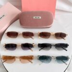 Miu Miu Slim Cat-Eye Sunglasses | Metal Frame Vintage Style UV400 Protection
