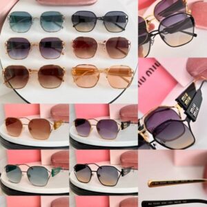 Miu Miu Vintage Round Logo Accent Sunglasses