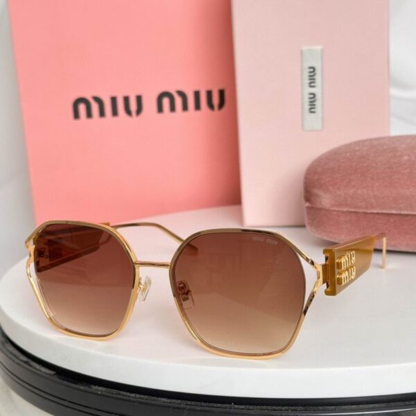 Miu Miu Vintage Round Logo Accent Sunglasses
