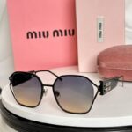 Miu Miu Vintage Round Logo Accent Sunglasses