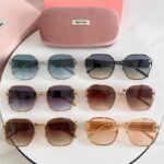 Miu Miu Vintage Round Logo Accent Sunglasses