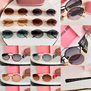 Miu Miu Vintage Round Logo Accent Sunglasses