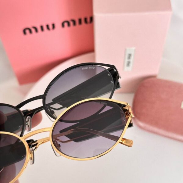 Miu Miu Vintage Round Logo Accent Sunglasses
