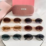 Miu Miu Vintage Round Logo Accent Sunglasses