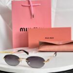 Miu Miu Retro Oval Rimless Sunglasses – Elegant Gradient Luxury Eyewear