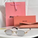 Miu Miu Retro Oval Rimless Sunglasses – Elegant Gradient Luxury Eyewear