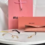 Miu Miu Retro Oval Rimless Sunglasses – Elegant Gradient Luxury Eyewear