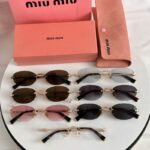 Miu Miu Retro Oval Rimless Sunglasses – Elegant Gradient Luxury Eyewear