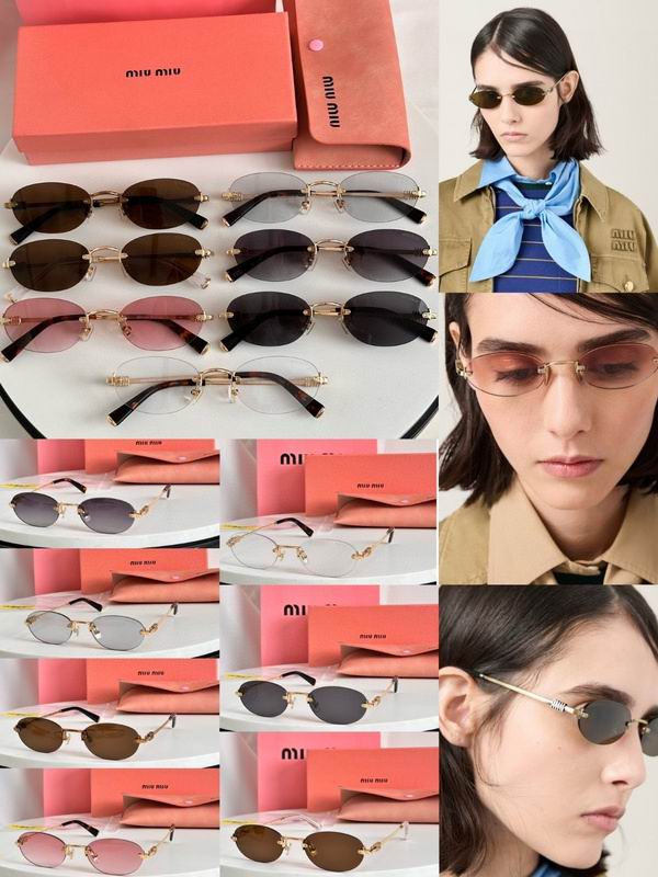 Miu Miu Retro Oval Rimless Sunglasses – Elegant Gradient Luxury Eyewear