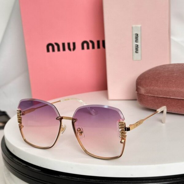 Miu Style Rimless Gradient Sunglasses – Luxury Square Frameless UV400 Eyewear