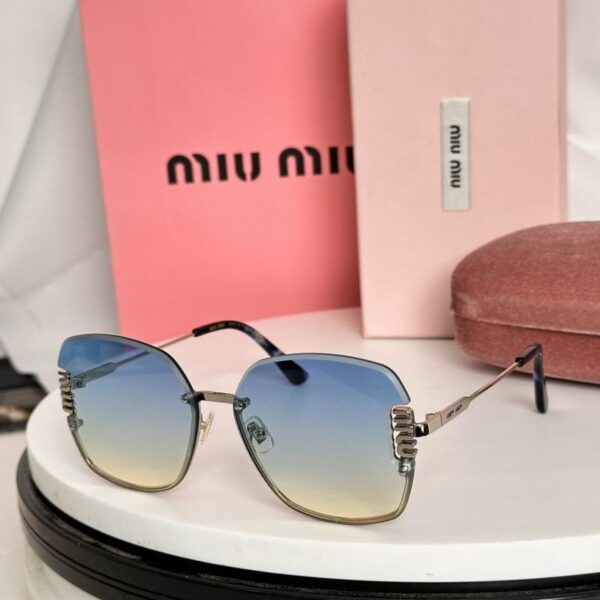 Miu Style Rimless Gradient Sunglasses – Luxury Square Frameless UV400 Eyewear