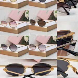 Miu Miu Retro Oval Metal Sunglasses – Slim Frame Collection