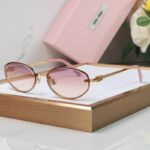 Miu Miu Retro Oval Metal Sunglasses – Slim Frame Collection