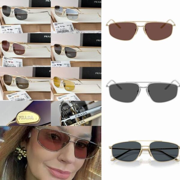 Prada Slim Aviator Metal Sunglasses