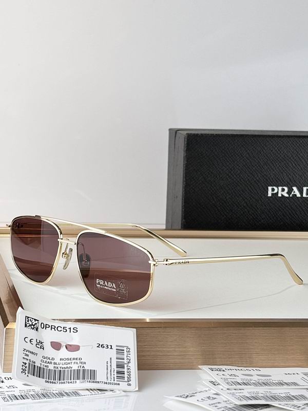 Prada Slim Aviator Metal Sunglasses