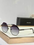 Prada Octagonal Geometric Metal Frame Sunglasses