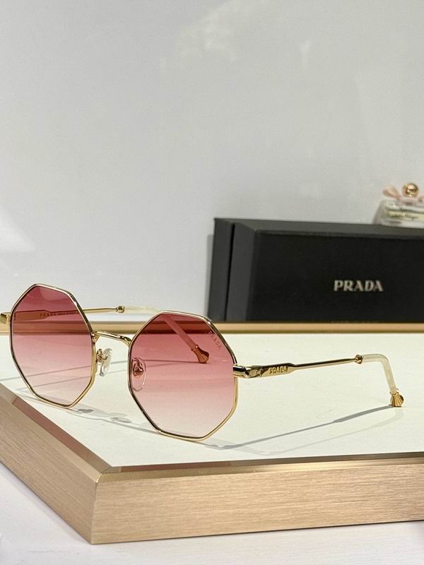 Prada Octagonal Geometric Metal Frame Sunglasses