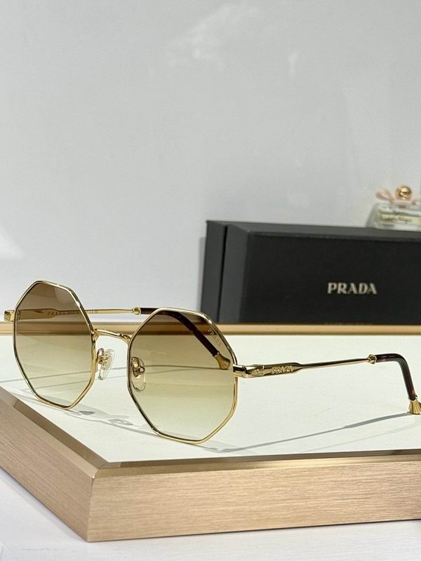 Prada Octagonal Geometric Metal Frame Sunglasses