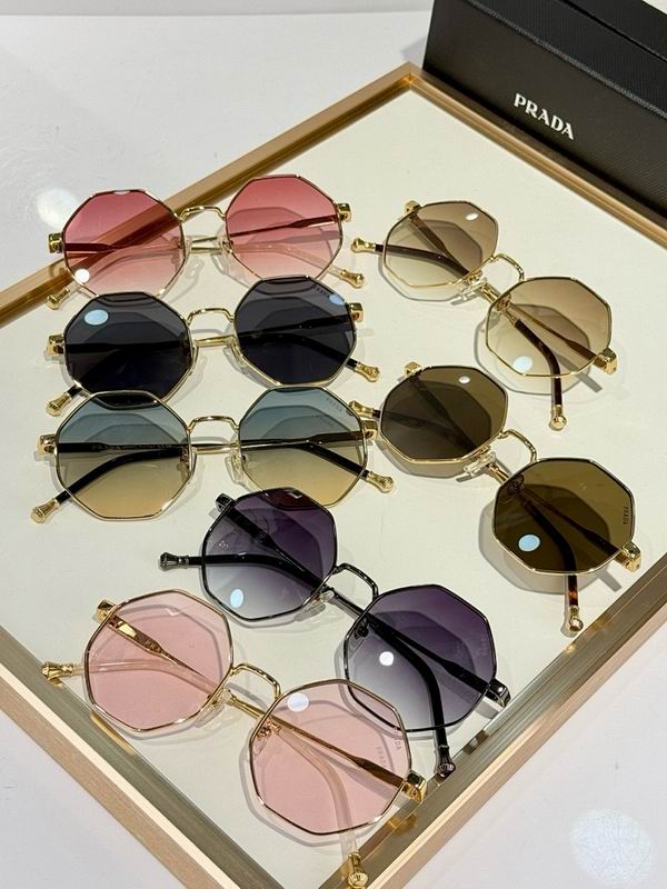 Prada Octagonal Geometric Metal Frame Sunglasses
