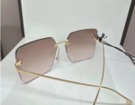 Fendi F Letter Rimless Square Sunglasses – Luxury Gradient Designer Shades