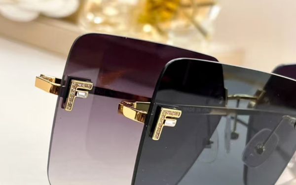 Fendi F Letter Rimless Square Sunglasses – Luxury Gradient Designer Shades