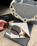 Chanel Slim Oval Metal Frame Sunglasses – Signature Double CC Luxury