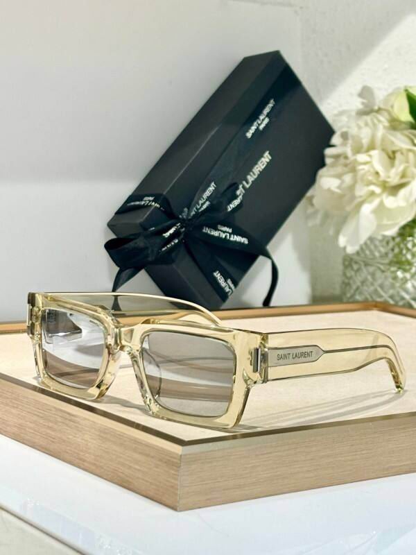 Saint Laurent Bold Rectangular Acetate Sunglasses