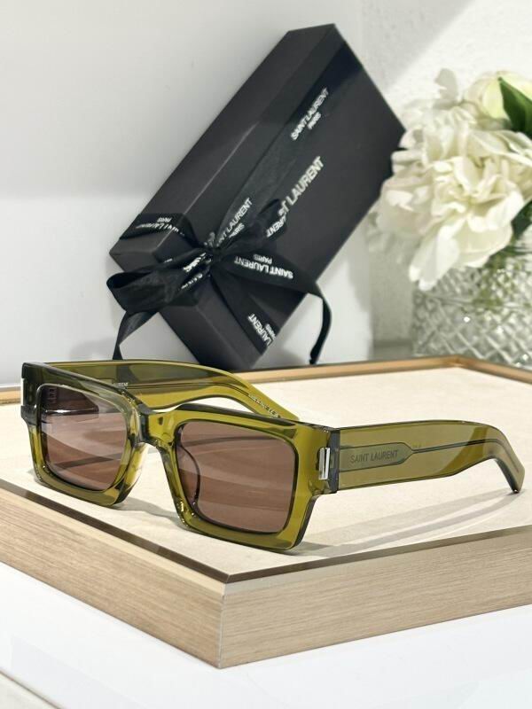 Saint Laurent Bold Rectangular Acetate Sunglasses