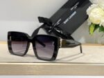 Saint Laurent Bold Square Acetate Sunglasses with YSL Monogram