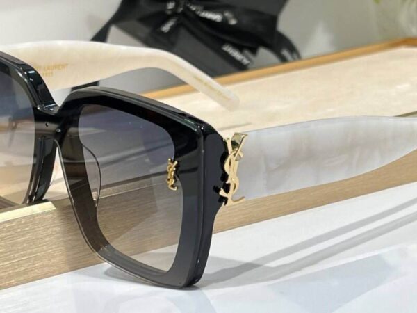 Saint Laurent Bold Square Acetate Sunglasses with YSL Monogram