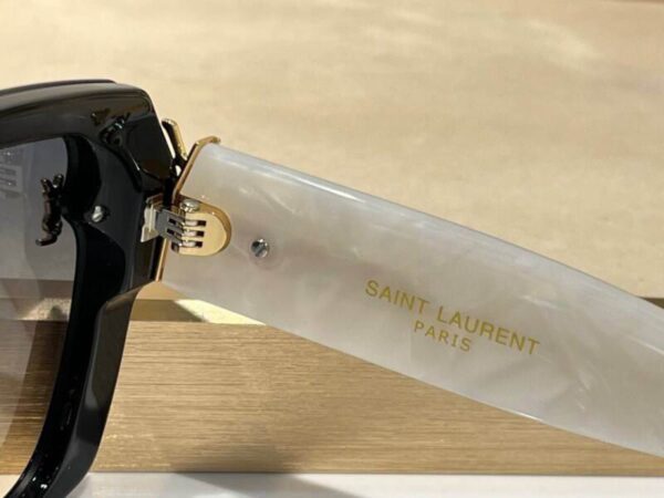 Saint Laurent Bold Square Acetate Sunglasses with YSL Monogram