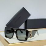 Saint Laurent YSL Oversized Square Frame Sunglasses with Metal Logo