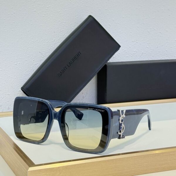 Saint Laurent YSL Oversized Square Frame Sunglasses with Metal Logo