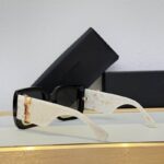 Saint Laurent YSL Oversized Square Frame Sunglasses with Metal Logo