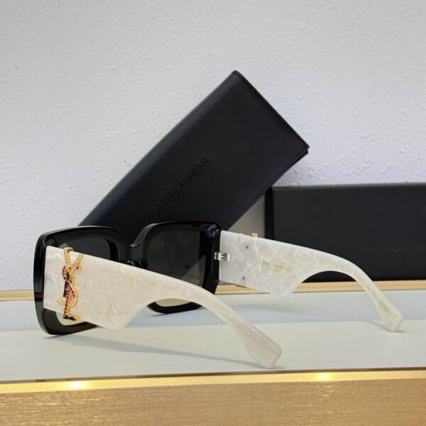 Saint Laurent YSL Oversized Square Frame Sunglasses with Metal Logo