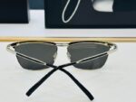 Saint Laurent Slim Rectangular Metal Frame Sunglasses