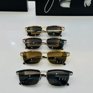 Saint Laurent Slim Rectangular Metal Frame Sunglasses