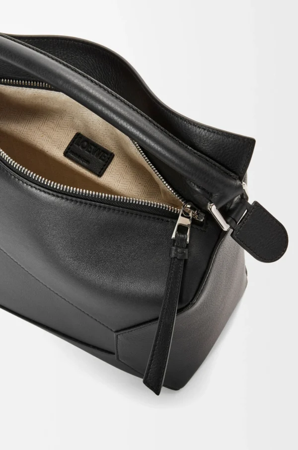 Puzzle bag in classic calfskin Black