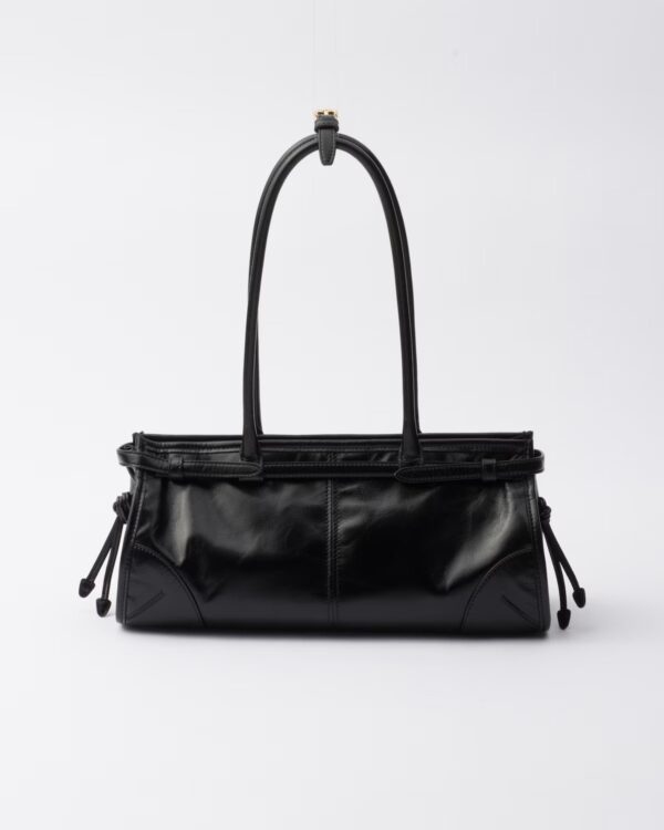 Prada Bonnie Medium Leather Handbag  Black