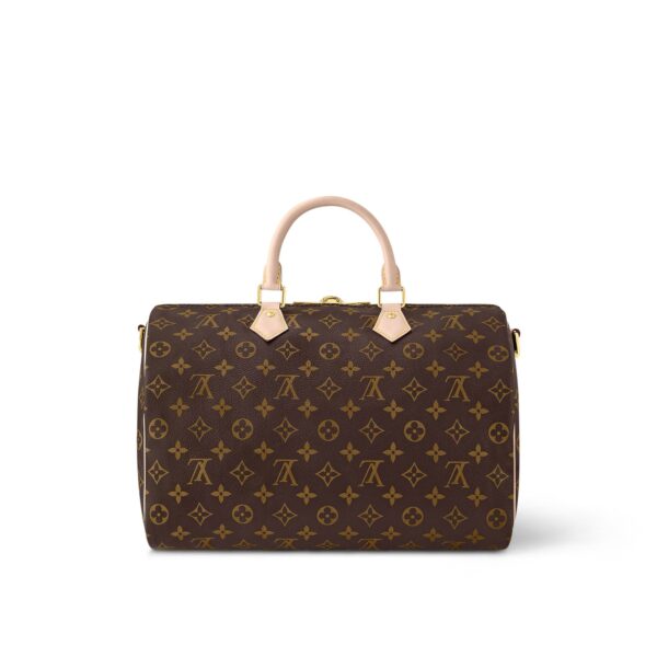 LOUIS VUITTON Speedy 35 Detachable and Adjustable Shoulder Strap Monogram-Printed Canvas Crossbody Handbag for Women, Brown